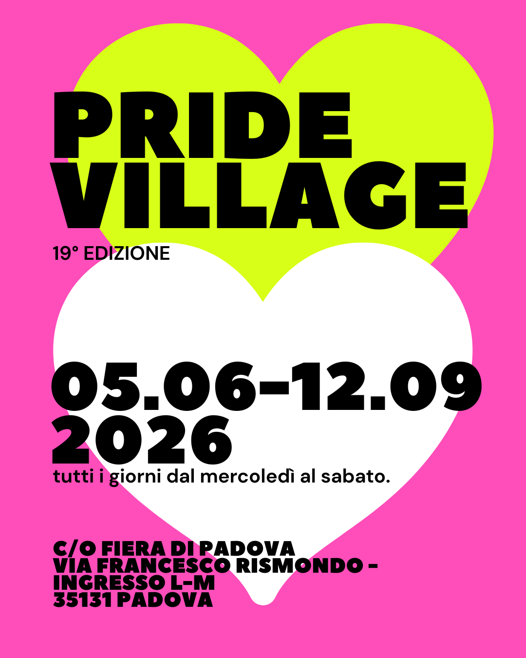 Pride Village dal 5 giugno 2026